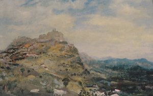 Pueblo en la colina italiana de Arthur Bowen Davies